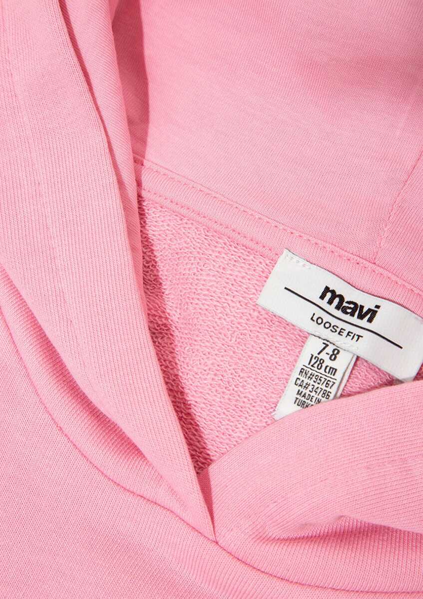 Mavi Logo Baskılı Kapüşonlu Pembe Çocuk Sweat 7S10147-70972 - 3