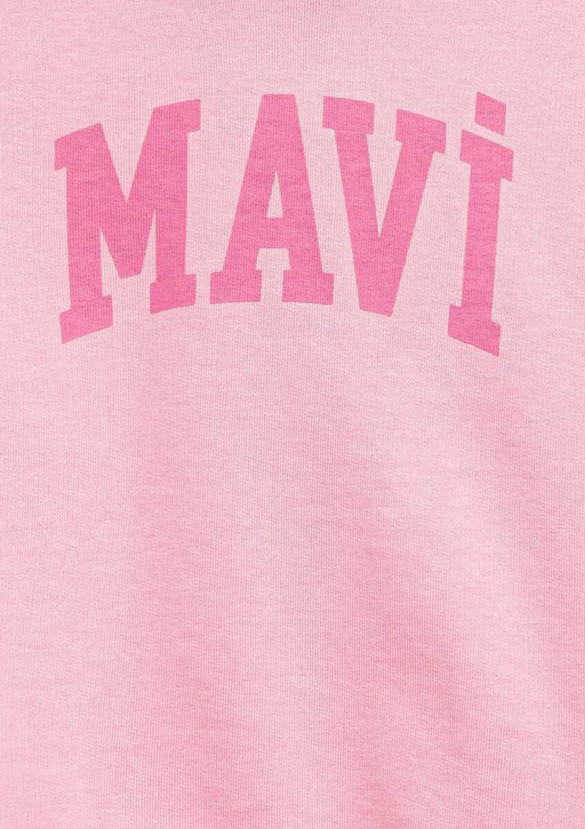 Mavi Logo Baskılı Kapüşonlu Pembe Çocuk Sweat 7S10147-70972 - 4
