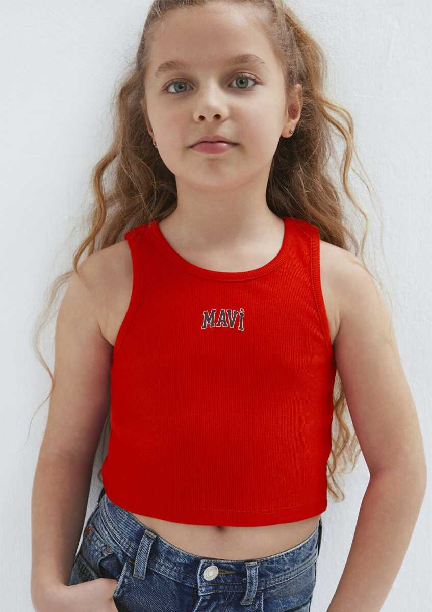 Mavi Logo Baskılı Kırmızı Regular Fit Çocuk Tişört 7610336-70473