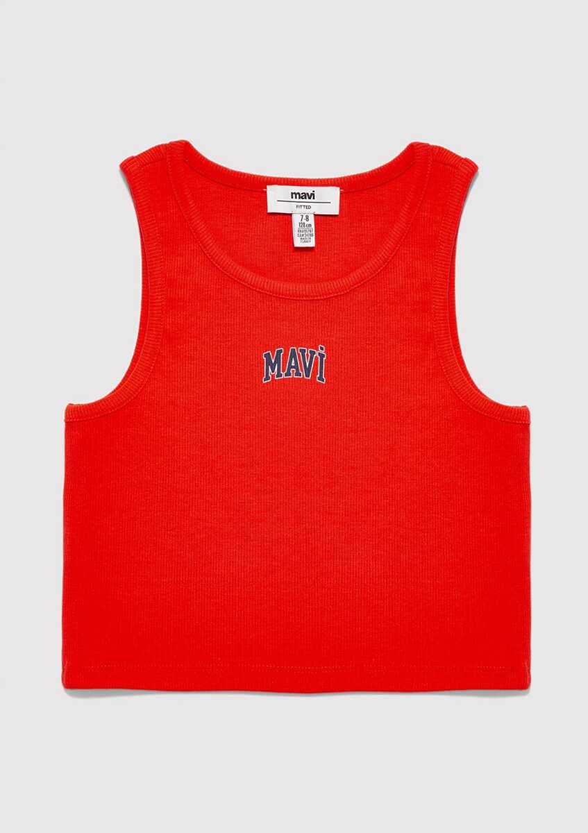 Mavi Logo Baskılı Kırmızı Regular Fit Çocuk Tişört 7610336-70473 (1)