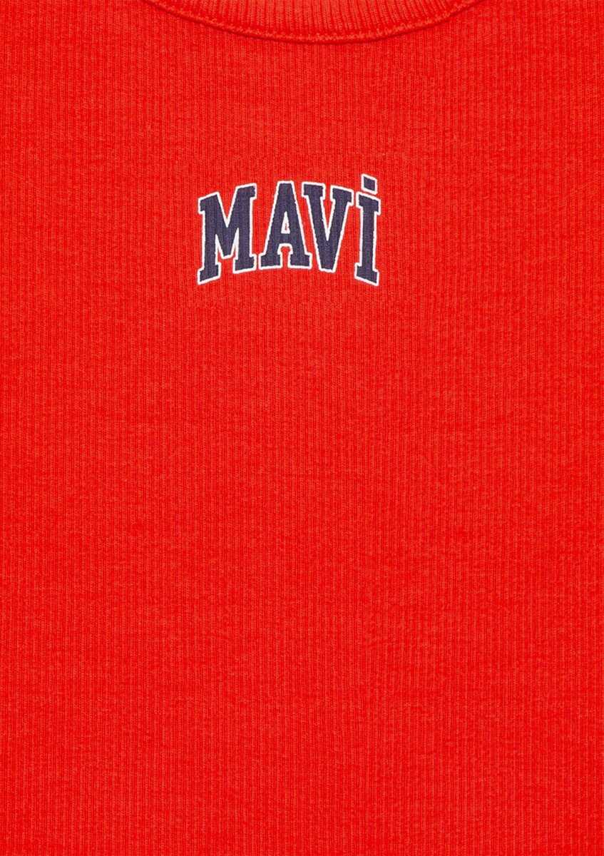 Mavi Logo Baskılı Kırmızı Regular Fit Çocuk Tişört 7610336-70473 - 4
