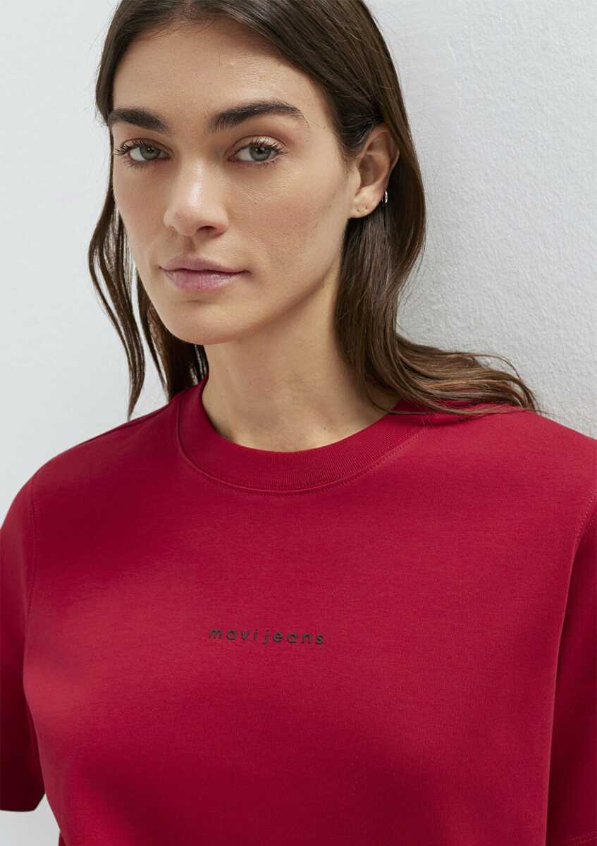 Mavi Logo Baskılı Kırmızı Regular Fit Kadın Tişört 1613890-70391 (1)