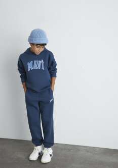 Mavi Logo Baskılı Lacivert Çocuk Eşofman Altı 6010000-70720 