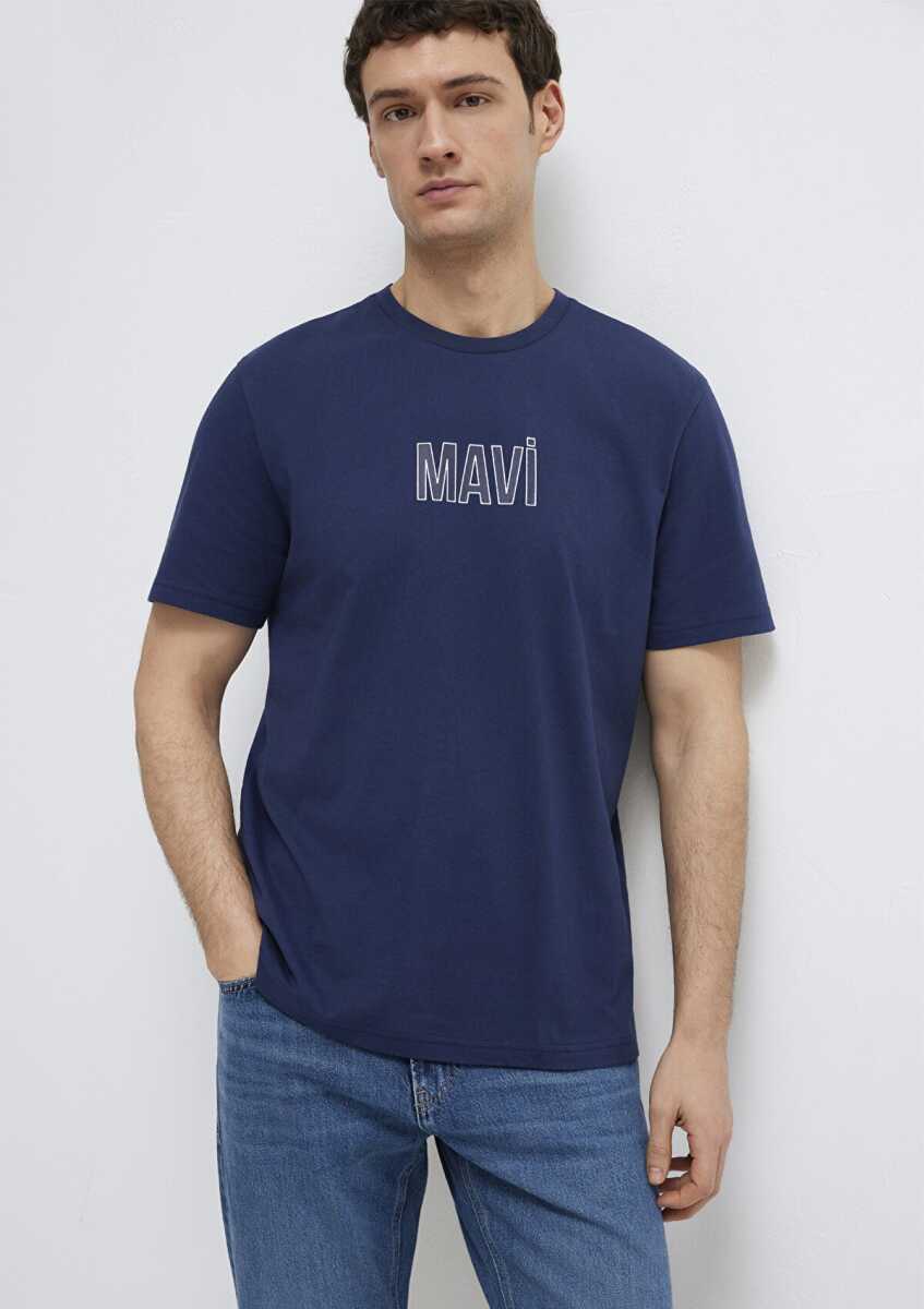 Mavi Logo Baskılı Lacivert Regular Fit Erkek Tişört 0613186-70758 - 1