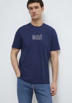 Mavi Logo Baskılı Lacivert Regular Fit Erkek Tişört 0613186-70758
