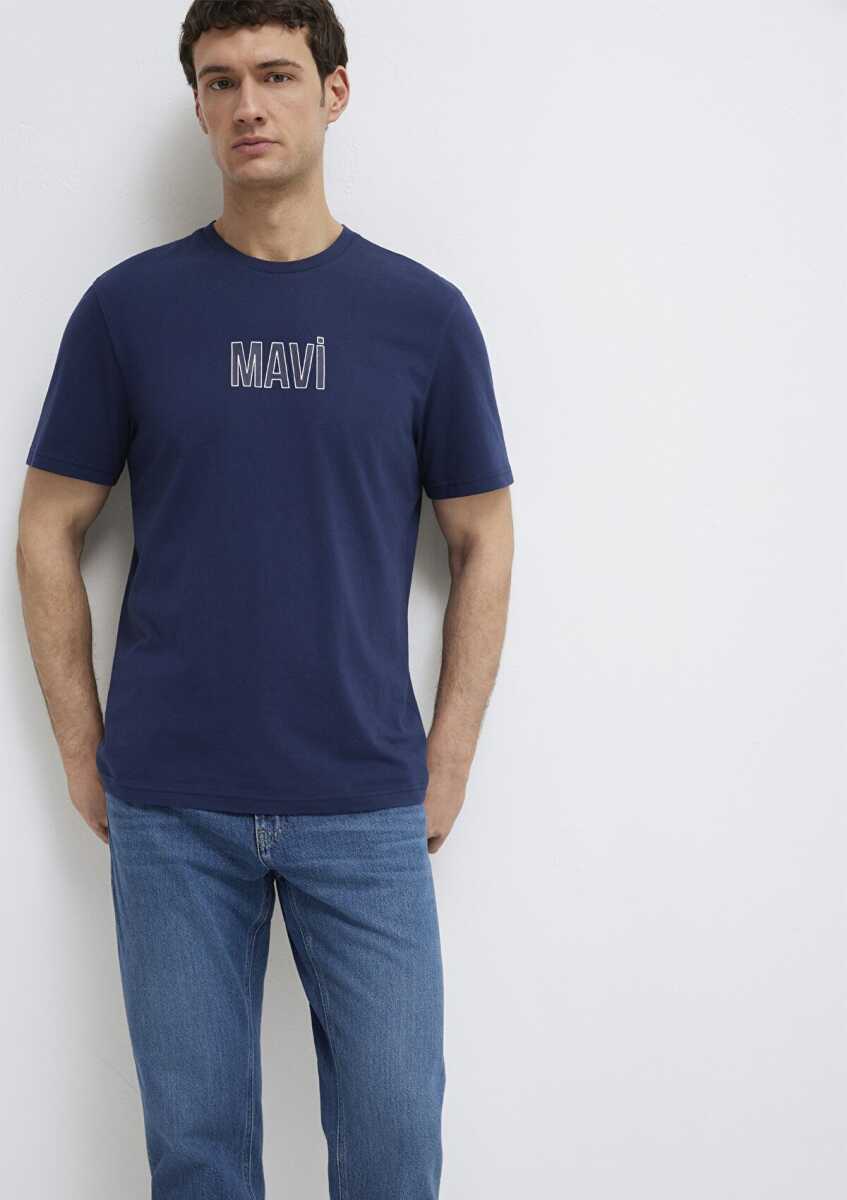 Mavi Logo Baskılı Lacivert Regular Fit Erkek Tişört 0613186-70758 - 2