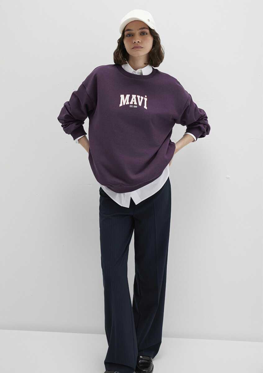 Mavi Logo Baskılı Loose Fit Kadın Sweat 1S10372-70635 - 4