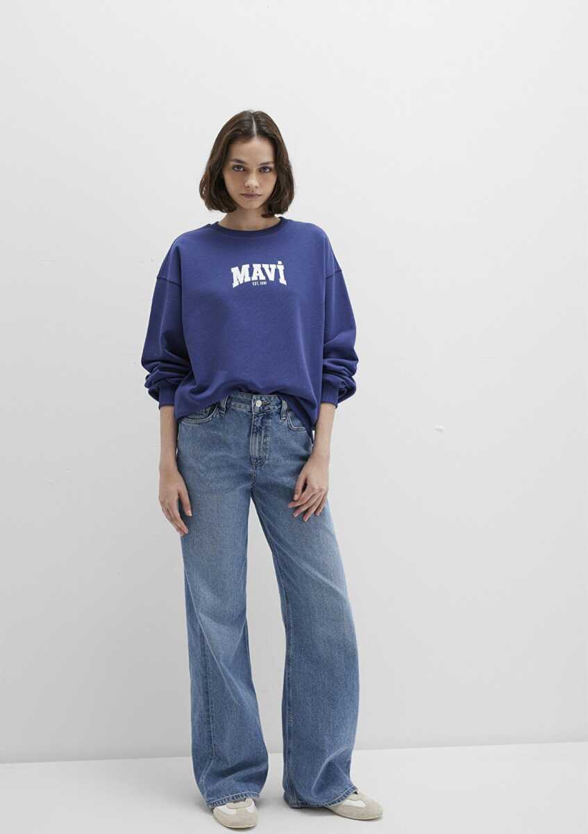 Mavi Logo Baskılı Loose Fit Lacivert Kadın Sweat 1S10372-70498 - 2