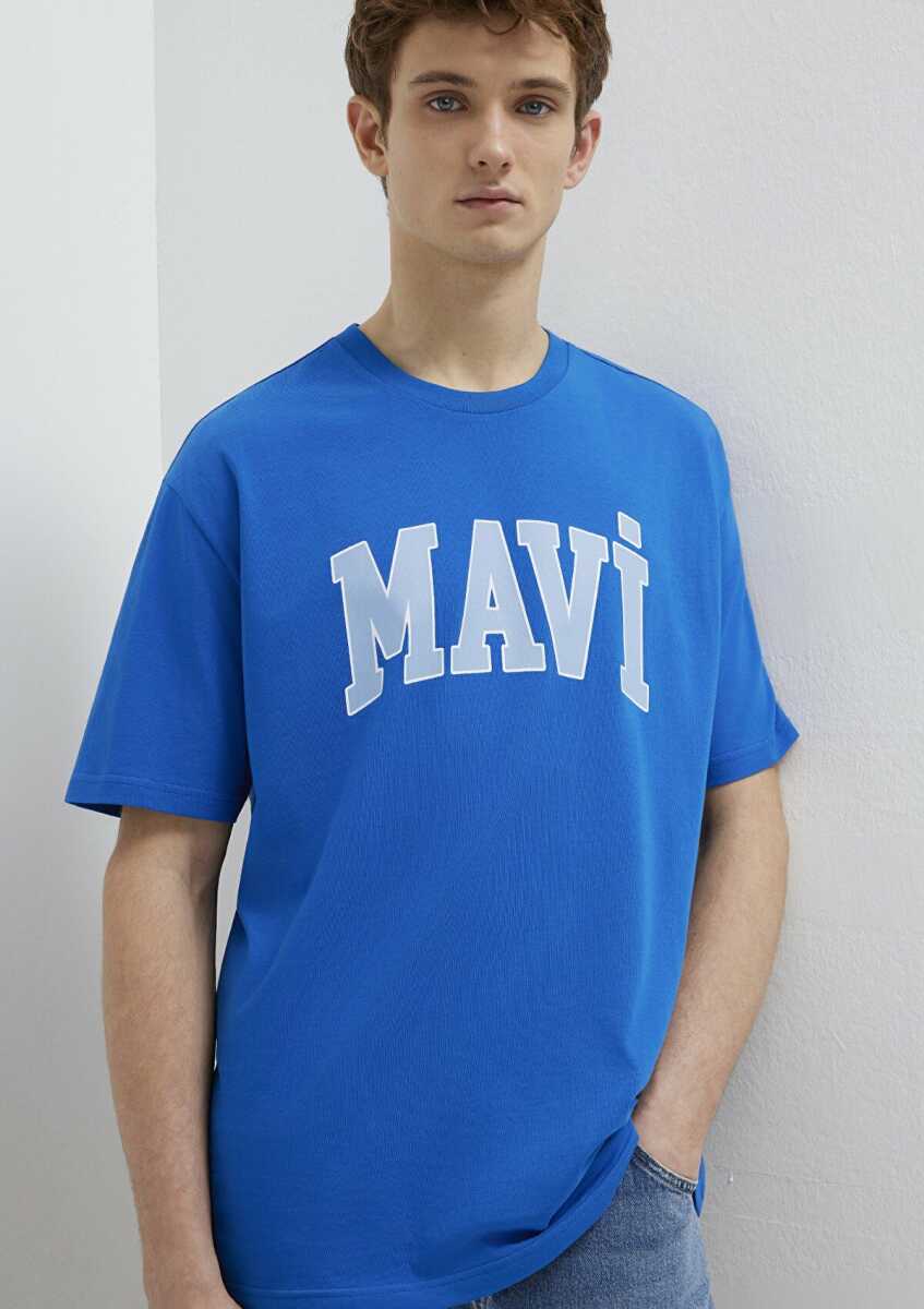Mavi Logo Baskılı Mavi Loose Fit Erkek Tişört 0611711-81330 - Mavi