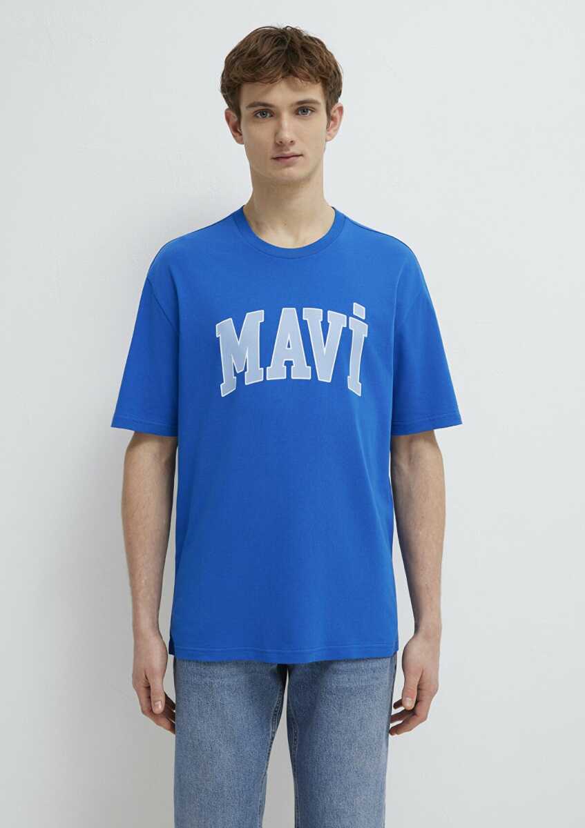 Mavi Logo Baskılı Mavi Loose Fit Erkek Tişört 0611711-81330 - 3