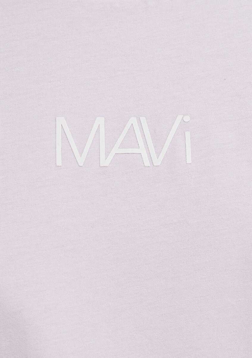 Mavi Logo Baskılı Pembe Loose Fit Kadın Tişört 1613884-70513 - 7