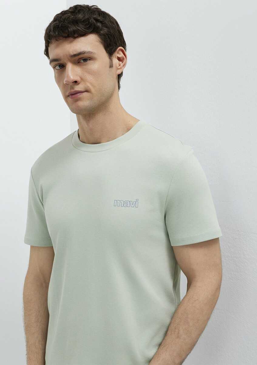 Mavi Logo Baskılı Yeşil İnterlok Kadın Tişört 0610360-71464