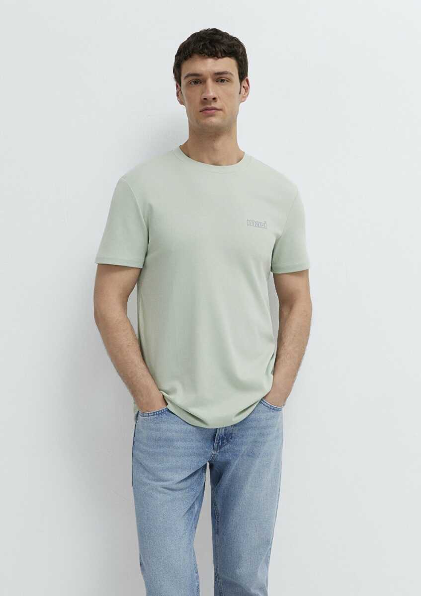 Mavi Logo Baskılı Yeşil İnterlok Kadın Tişört 0610360-71464 (1)