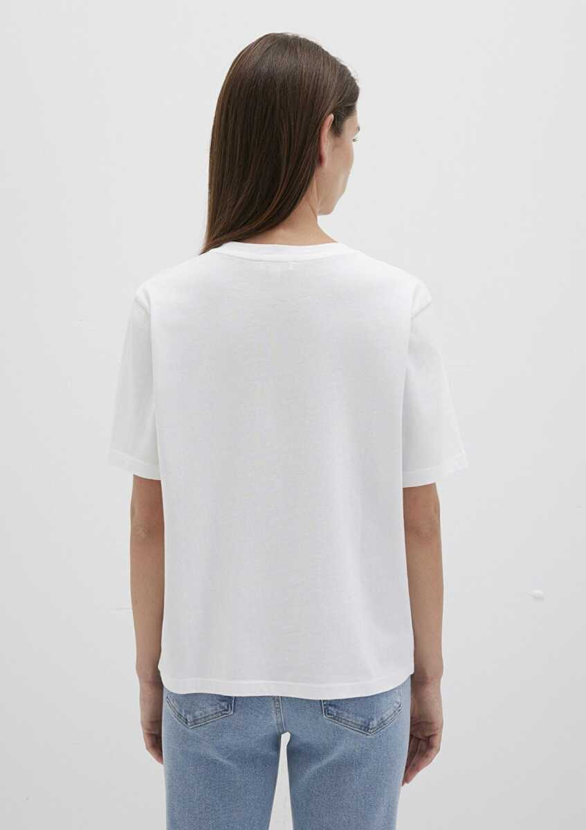 Mavi Logo Beyaz Kadın Tişört 1611594-620 - 4