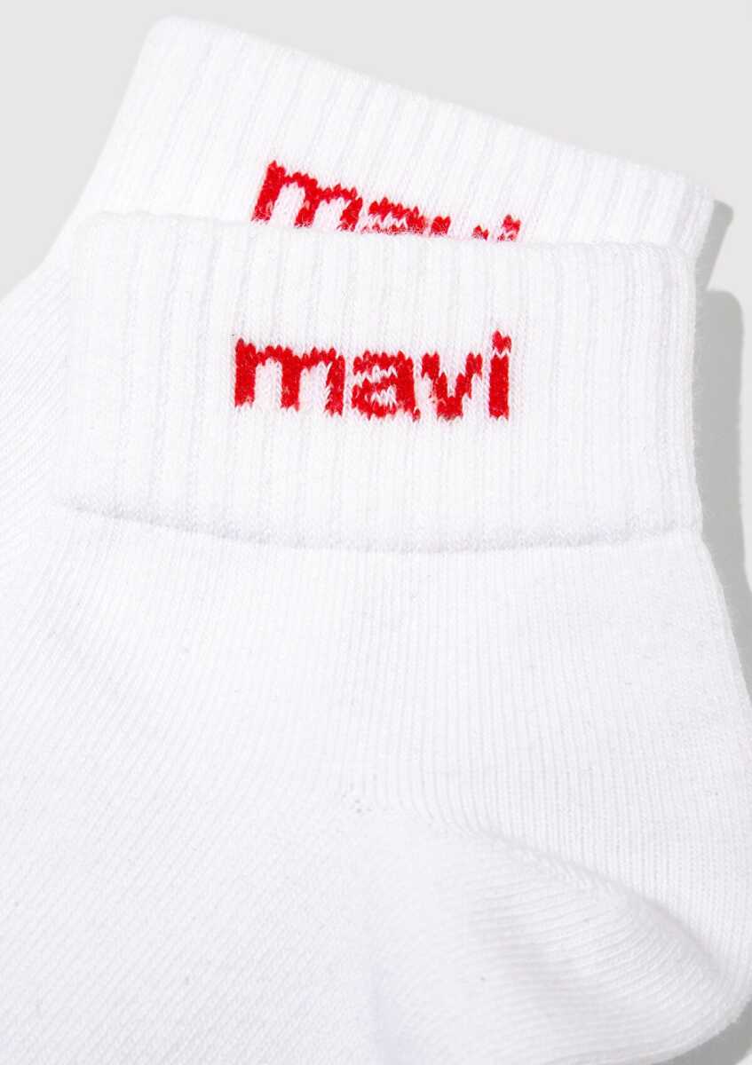 Mavi Logo Detaylı Beyaz Patik Kadın Çorap 1910331-23248 (1)