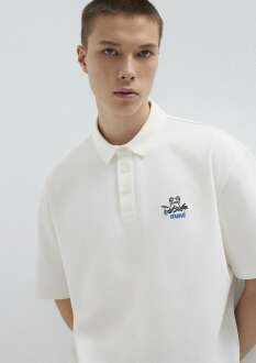 Mavi Logo Ekru Loose Fit Erkek Polo Tişört 0613180-70057
