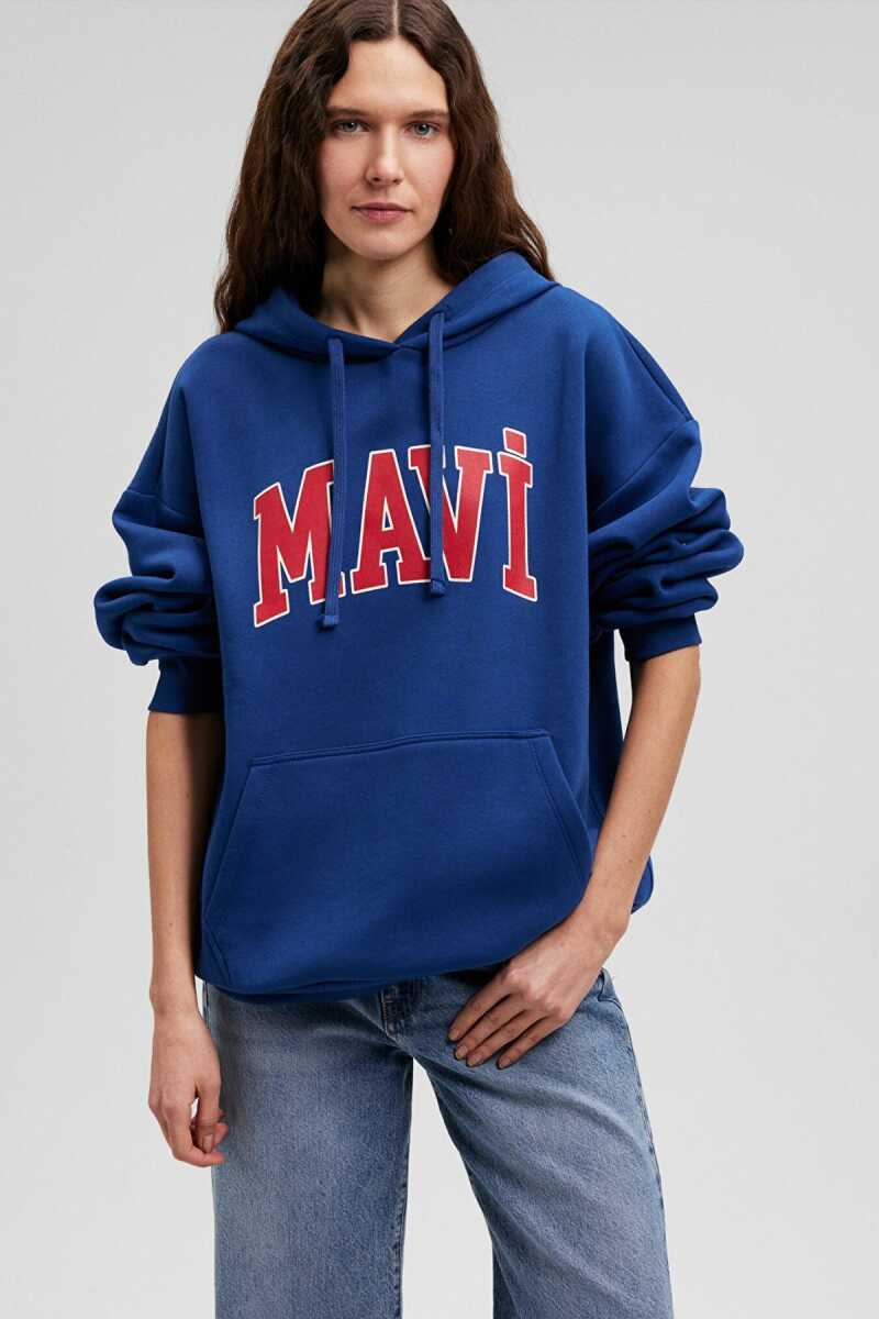 Mavi Logo Kapişonlu Koyu Lacivert Kadın Sweat 1600361-82625 - 4
