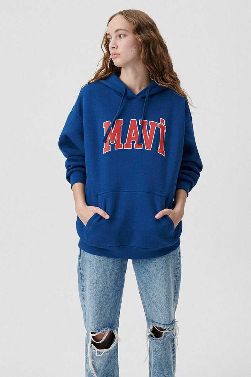 Mavi Logo Kapişonlu Koyu Lacivert Kadın Sweat 1600361-82625 - 5