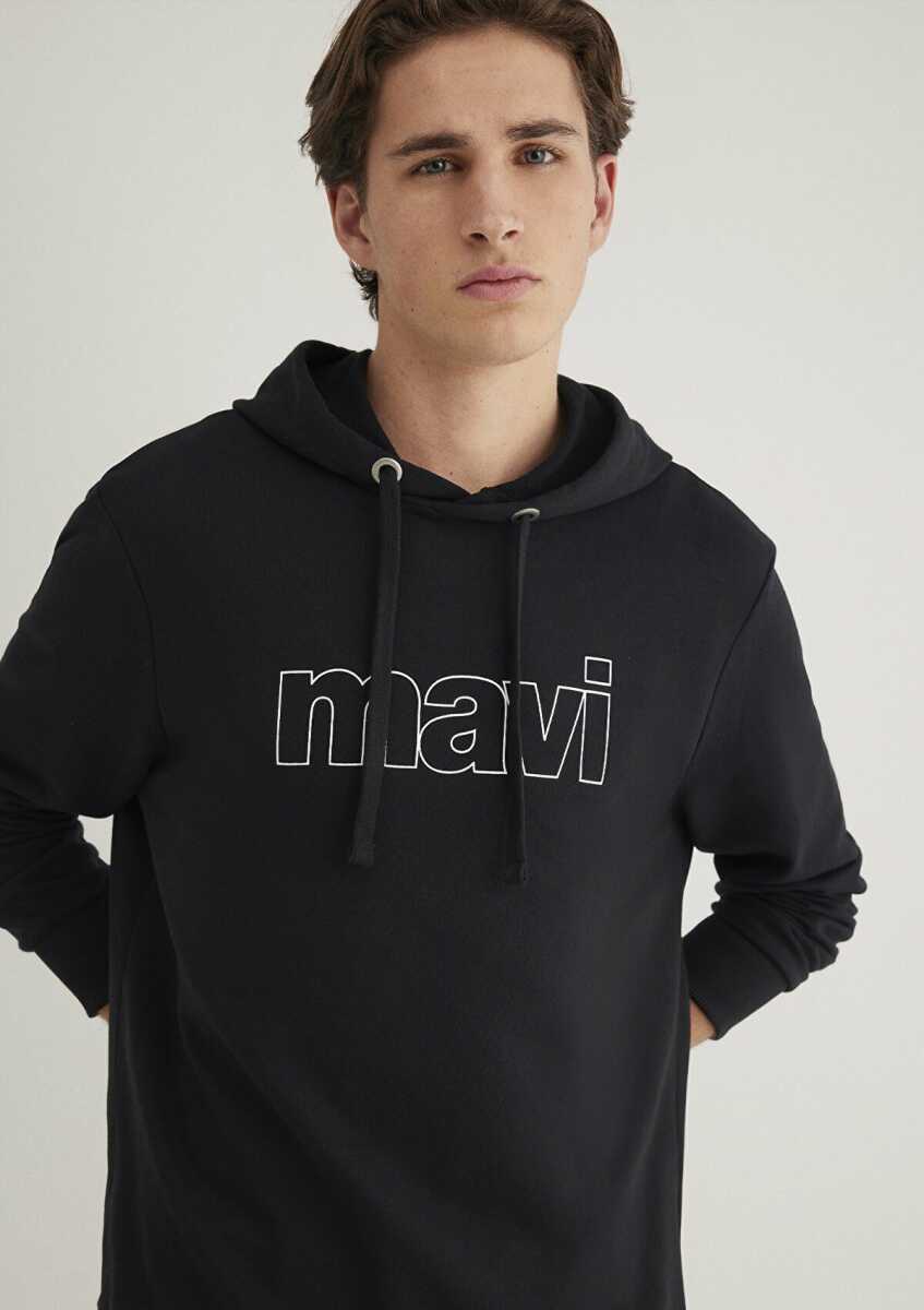 Mavi Logo Kapişonlu Siyah Erkek Sweat 065606-900 - 2