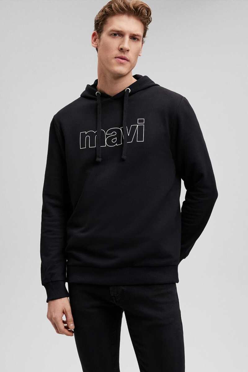 Mavi Logo Kapişonlu Siyah Erkek Sweat 065606-900 - 3