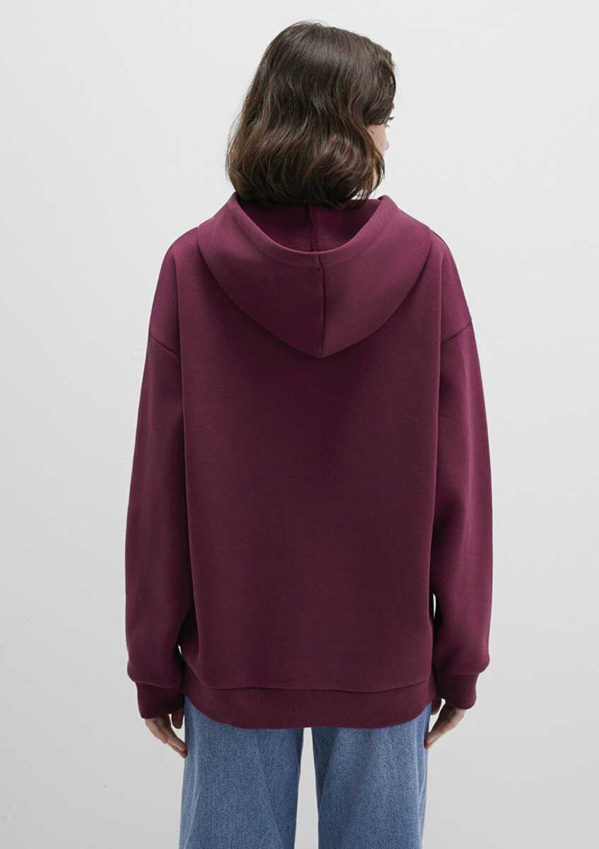 Mavi Logo Kapüşonlu Bordo Kadın Sweat 1600361-90705 - 5