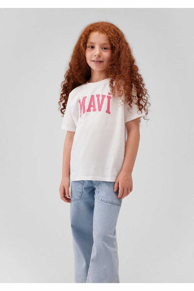 Mavi Logo Kırık Beyaz Çocuk Tişört 7610109-70057 - 1