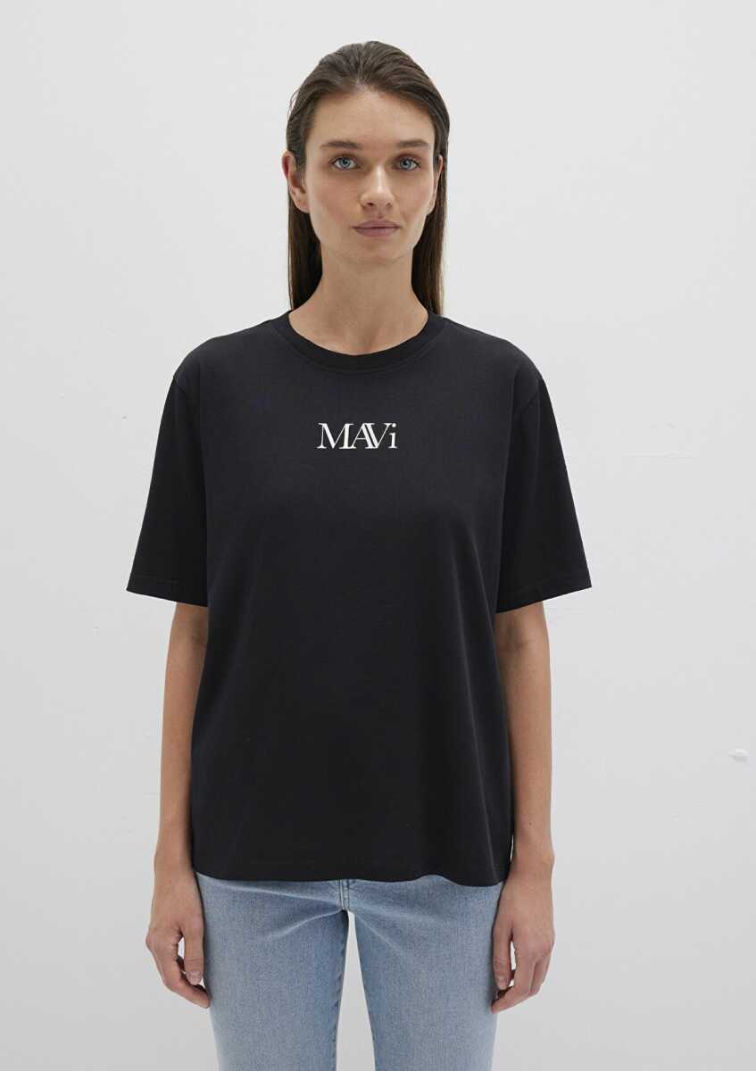 Mavi Logo Siyah Kadın Tişört 1611594-900 - 3