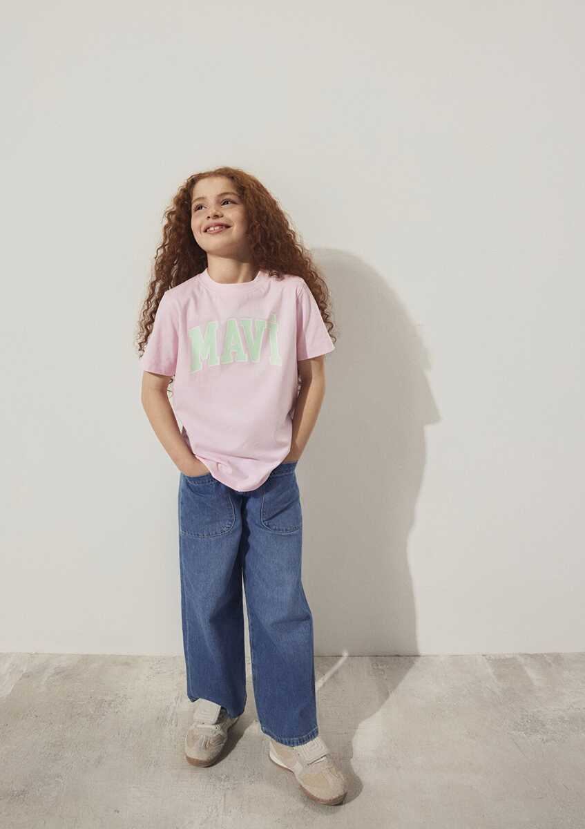 Mavi Logo Toz Pembe Çocuk Tişört 7610109-86953 - Mavi