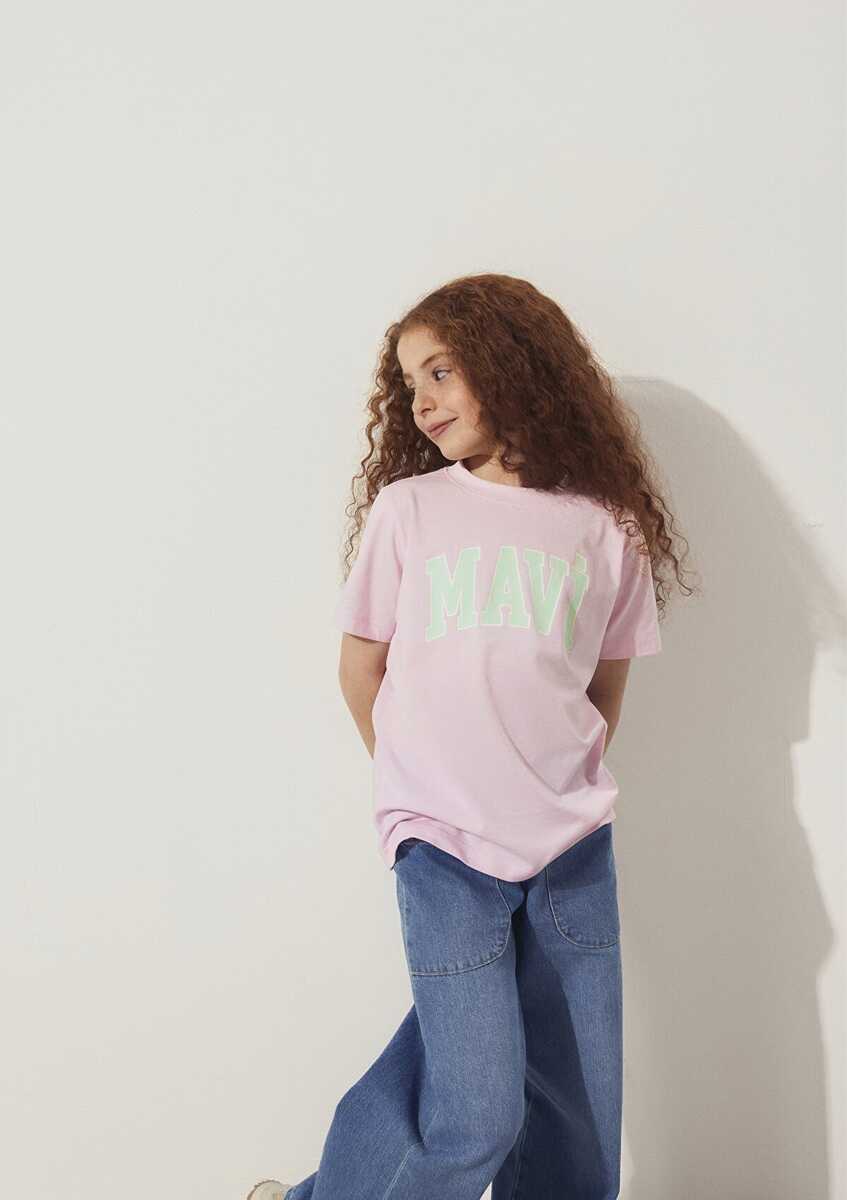 Mavi Logo Toz Pembe Çocuk Tişört 7610109-86953 - Mavi (1)