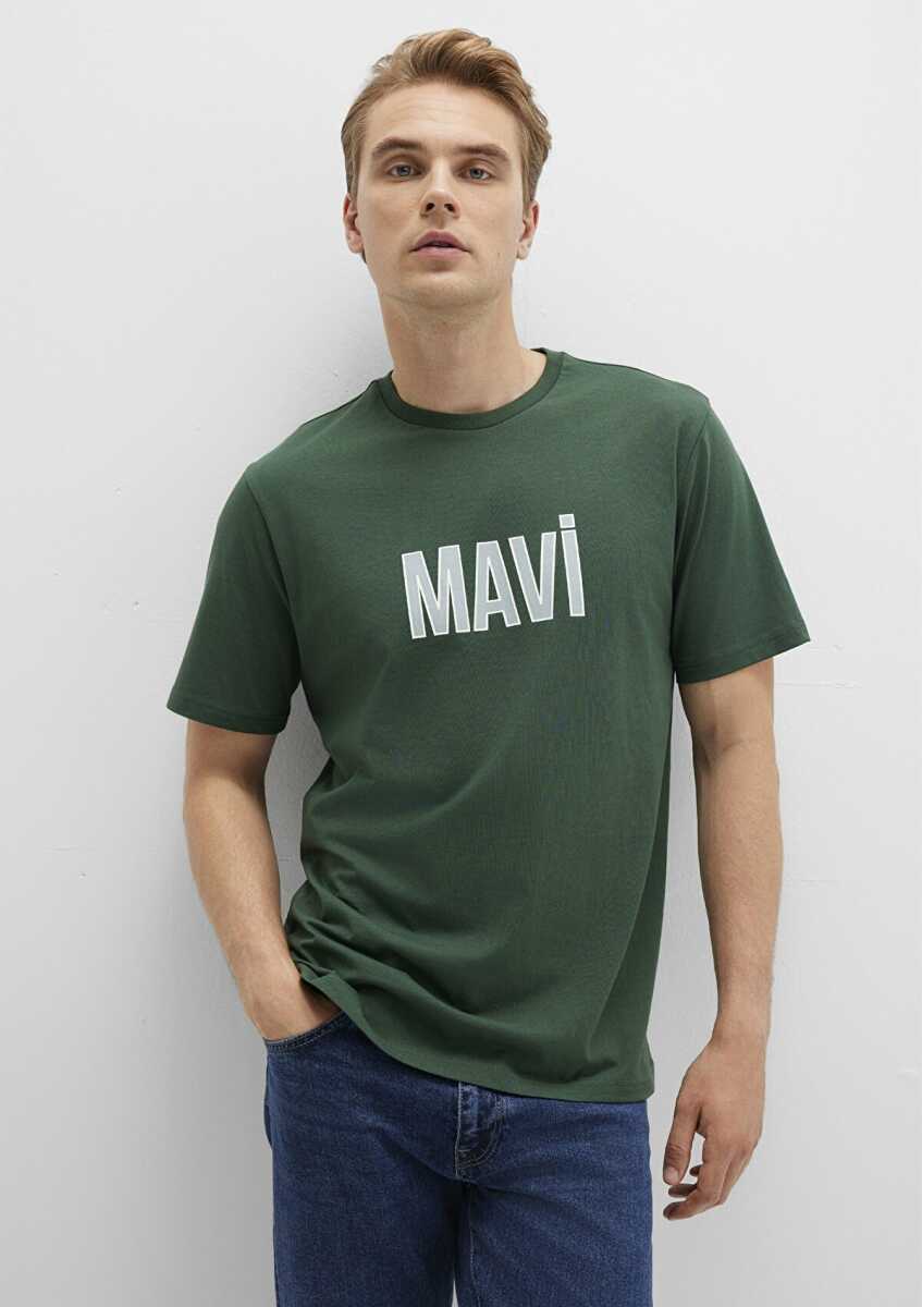 Mavi Logo Yeşil Erkek Tişört 066842-71580 - 1