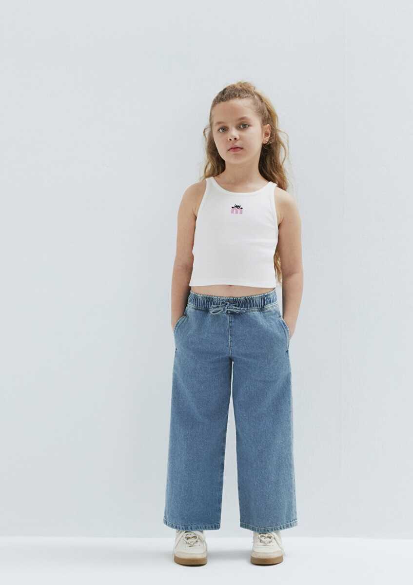 Mavi Loko Açık Mavi Wide Leg Çocuk Jean Pantolon 7010405-A3344 - 1