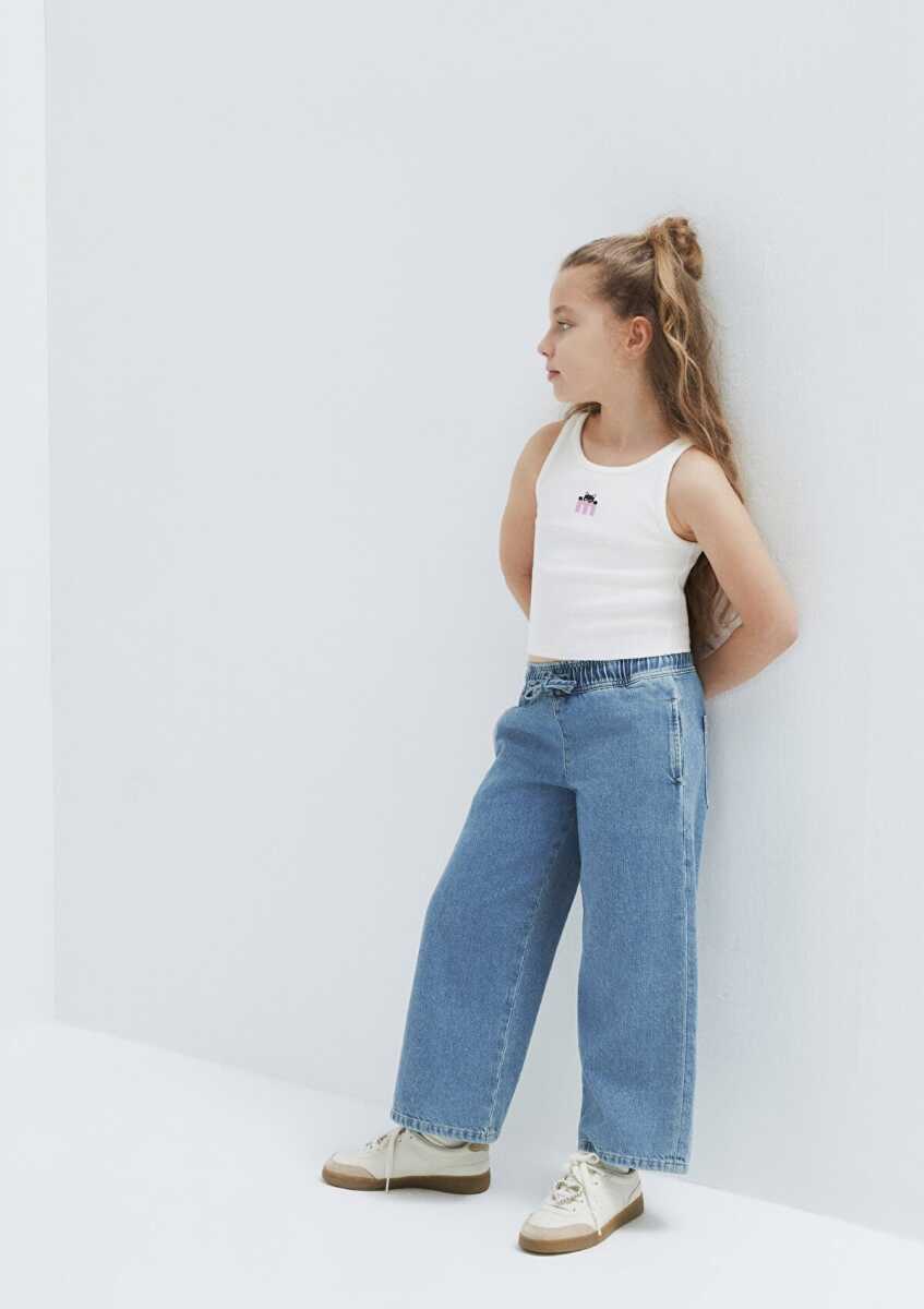 Mavi Loko Açık Mavi Wide Leg Çocuk Jean Pantolon 7010405-A3344 - 2