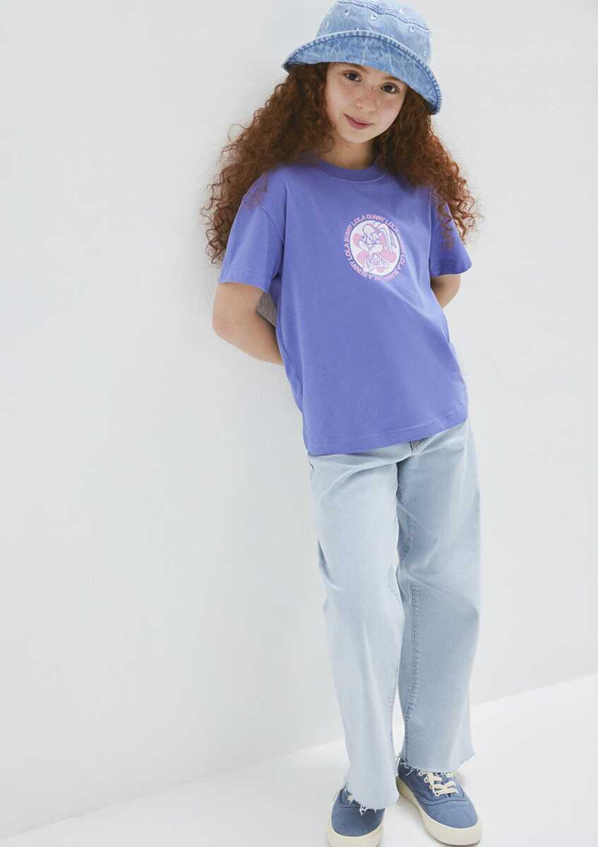 Mavi Lola Bunny Baskılı Mor Loose Fit Çocuk Tişört 7610416-70662
