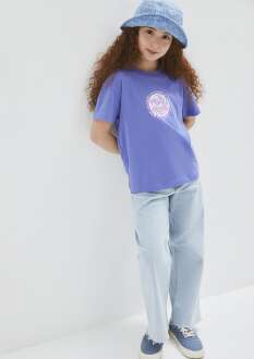 Mavi Lola Bunny Baskılı Mor Loose Fit Çocuk Tişört 7610416-70662