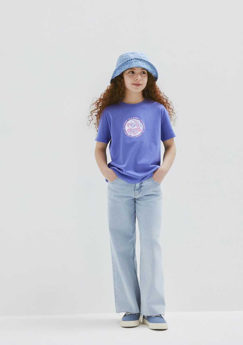 Mavi Lola Bunny Baskılı Mor Loose Fit Çocuk Tişört 7610416-70662 (1)