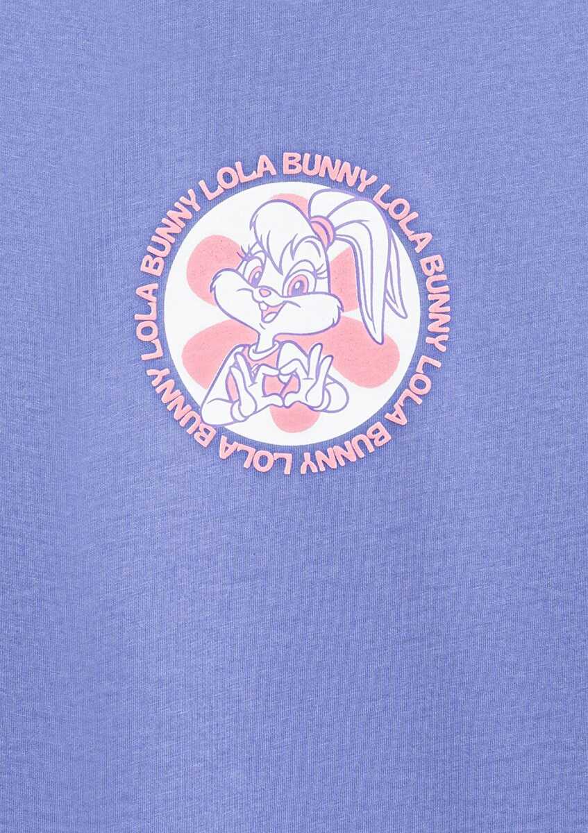 Mavi Lola Bunny Baskılı Mor Loose Fit Çocuk Tişört 7610416-70662 - 5