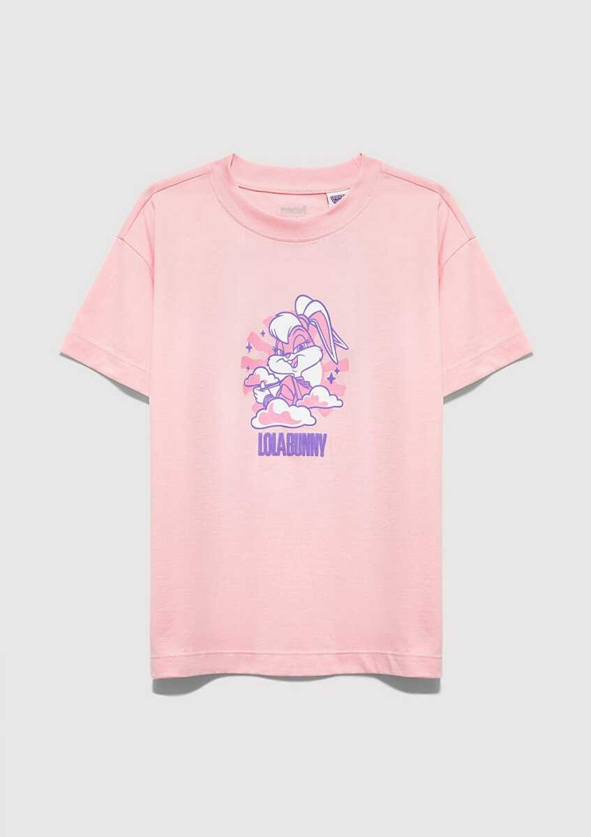 Mavi Lola Bunny Baskılı Pembe Loose Fit Çocuk Tişört 7610415-71007