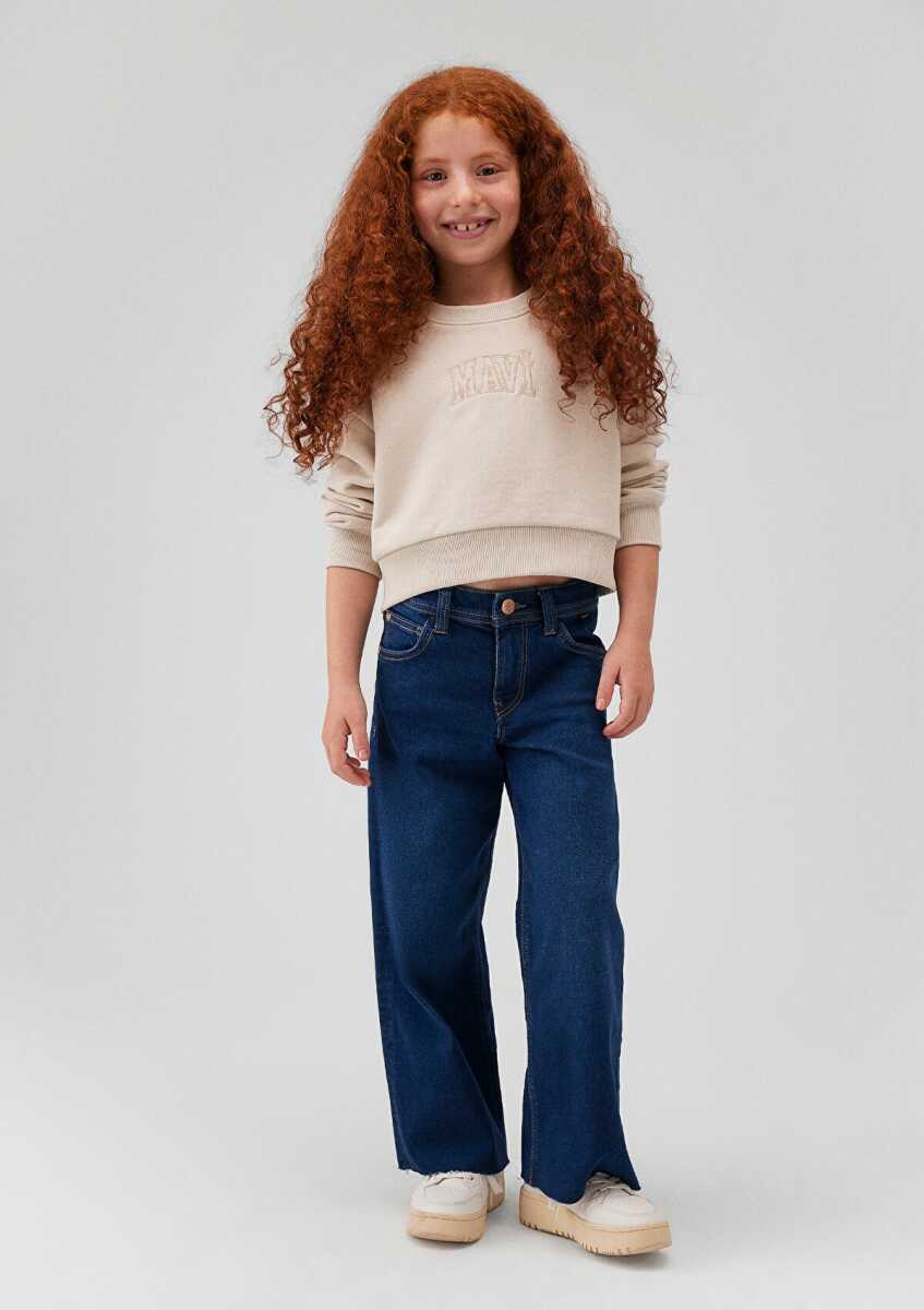 Mavi Lori 90lar Koyu Mavi Çocuk Wide Leg Normal Bel Geniş PaçaJean Pantolon 7010036-88225 - 2
