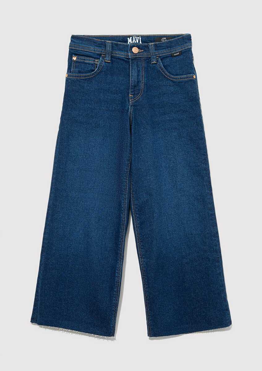 Mavi Lori 90lar Koyu Mavi Çocuk Wide Leg Normal Bel Geniş PaçaJean Pantolon 7010036-88225 - 3