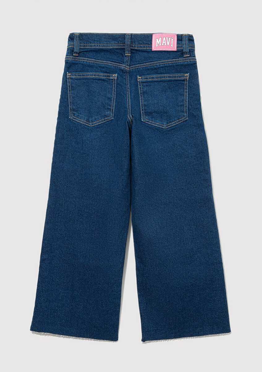 Mavi Lori 90lar Koyu Mavi Çocuk Wide Leg Normal Bel Geniş PaçaJean Pantolon 7010036-88225 - 4