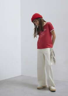 Mavi Lory Kırık Beyaz Wide Leg Çocuk Jean Pantolon 7010036-89487 