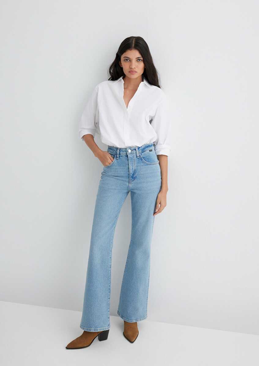 Mavi Los Angeles Lt Blue Premium Flare Bootcut Yüksek Bel İspanyol Paça Kadın Jean Pantolon 1010349-90442 - 3
