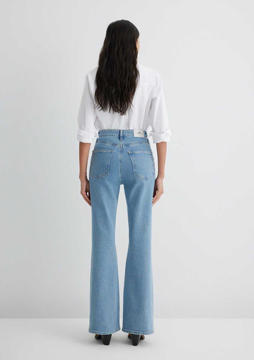 Mavi Los Angeles Lt Blue Premium Flare Bootcut Yüksek Bel İspanyol Paça Kadın Jean Pantolon 1010349-90442 - 5