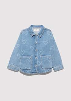 Mavi Lulu Lt Heart Print Denim Çocuk Jean Gömlek 7210002-89486