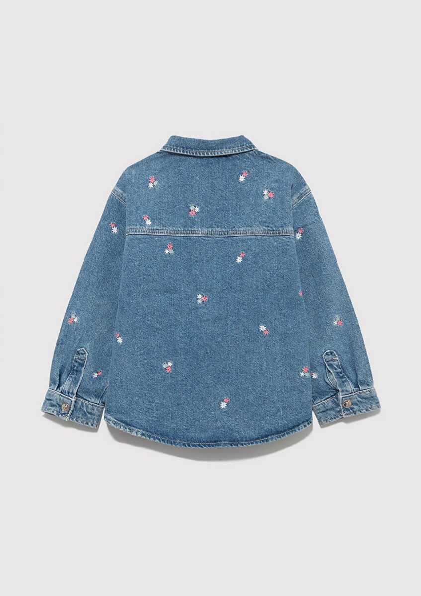 Mavi Lulu Mid Flower Denim Çocuk Jean Gömlek 7210002-90881 (1)