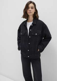 Mavi Luna Dark Smoke 90 Lar Oversize Kadın Jean Ceket 1110177-90547 
