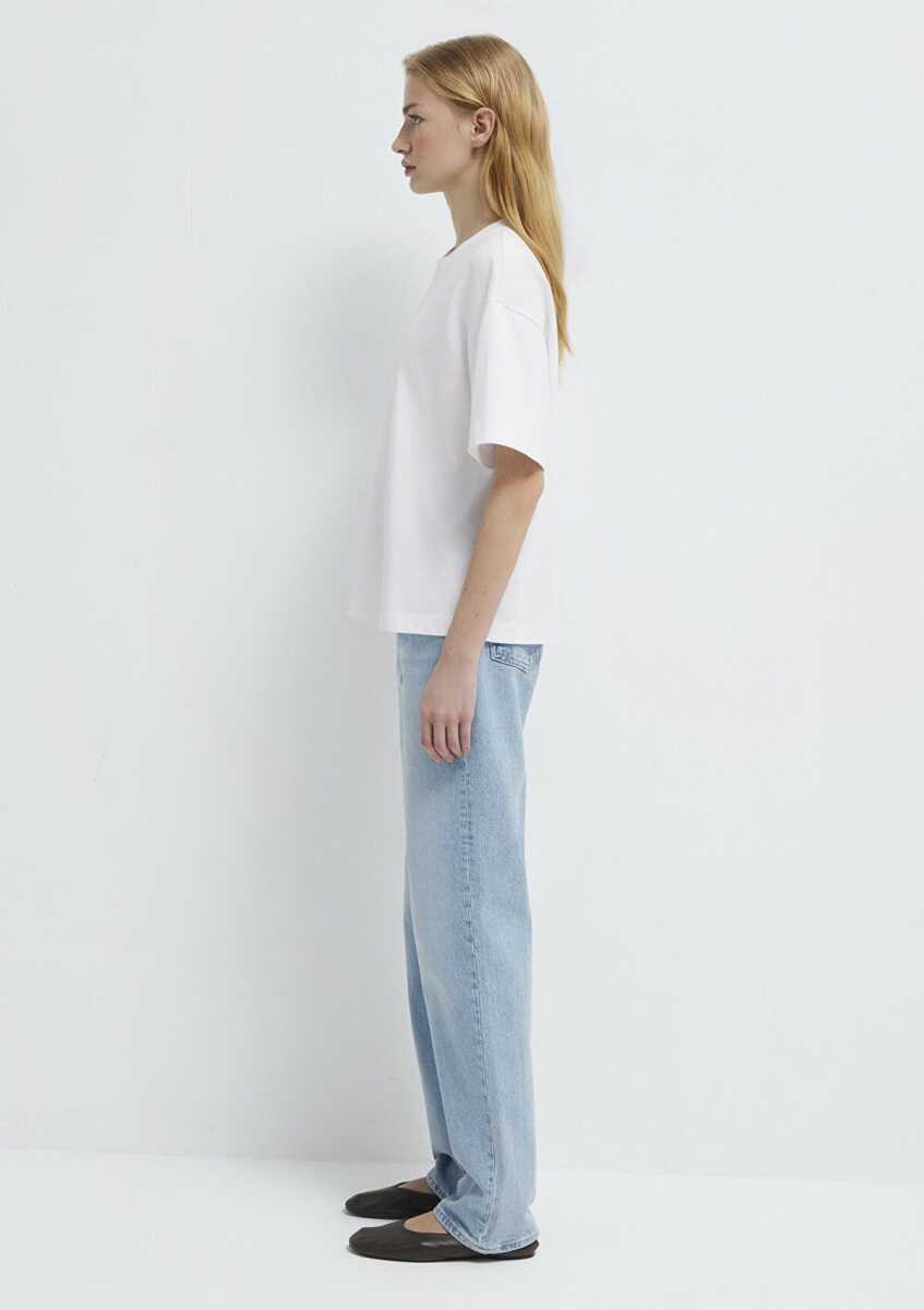 Mavi M Baskılı Beyaz Kadın Tişört 1613225-620 - 5