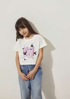 Mavi M Baskılı Kırık Beyaz Çocuk Tişört 7610284-70057 