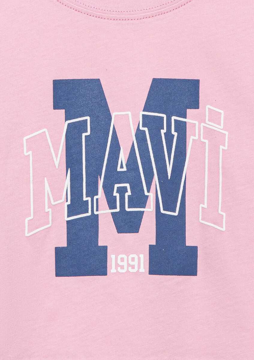 Mavi M Baskılı Logo Toz Pembe Çocuk Tişört 7610276-86953 - 3