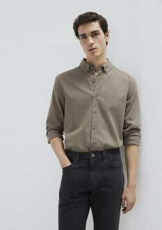 Mavi M Logo Nakışlı Kahverengi Erkek Gömlek 0211192-83866 